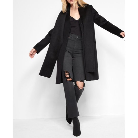 Wool-Blend Scarf Coat